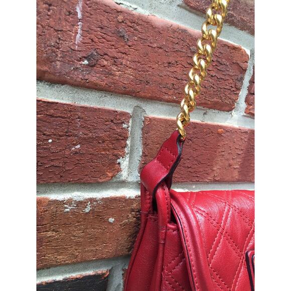 MARC JACOBS Red Quilted Leather Gold Crossbody Bag Shoulder Handbag - Picture 6 of 12